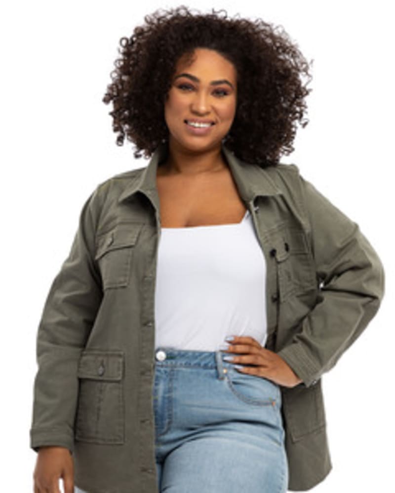 Plus size utility jacket discount with hood